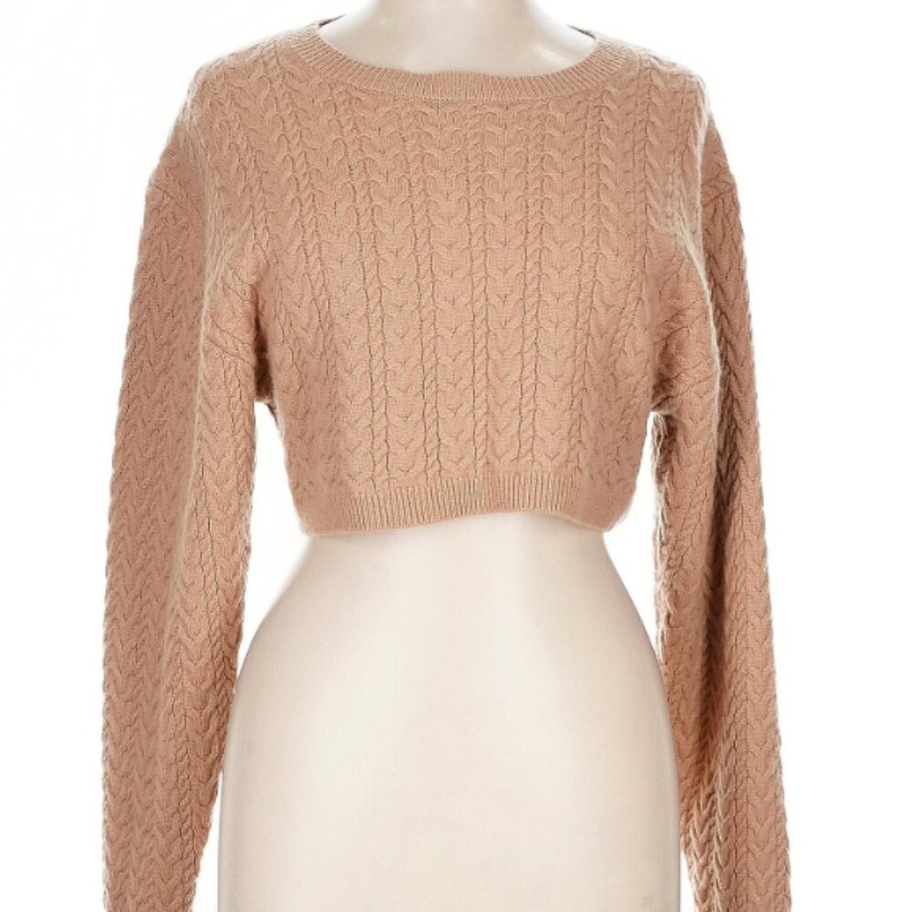 Loveshackfancy Wool Cashmere Cropped Sweater Ligh… - image 2